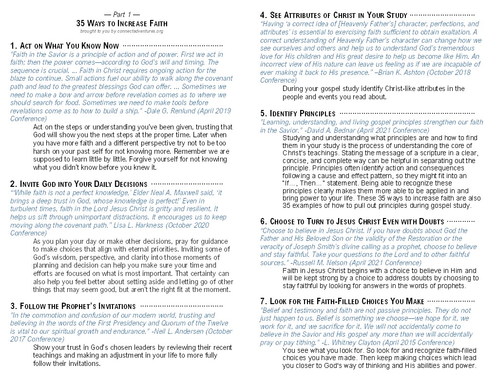 faith – 35 ways part 1